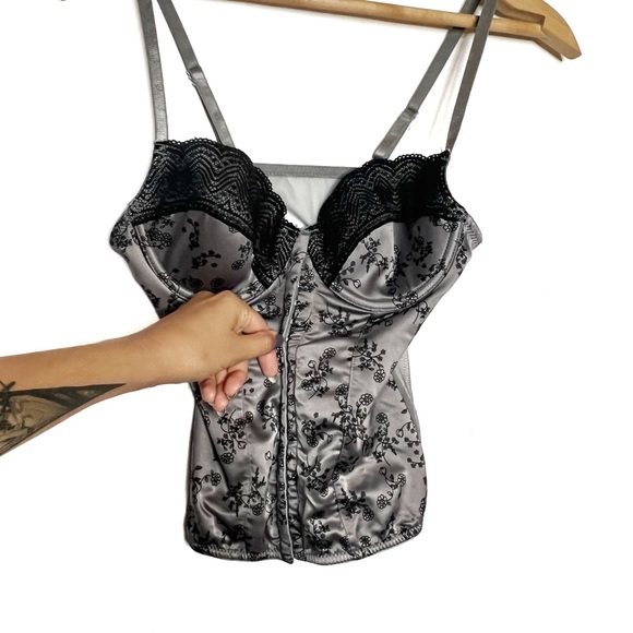 Vintage | Grey Floral Bustier - Picture 3 of 3